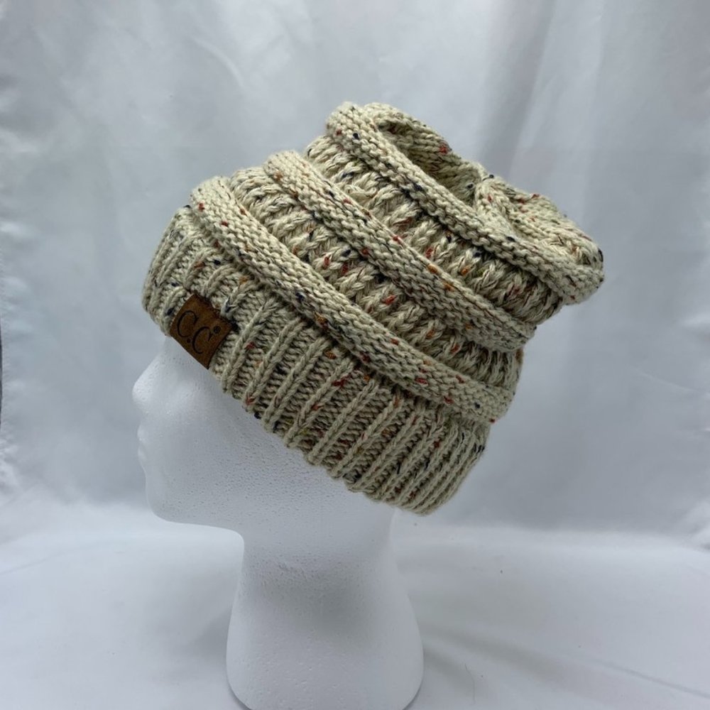 C.C confetti oatmeal beanie 100% acrylic